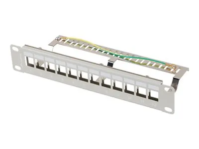 LANBERG patch panel blank 12 port 10/1U FTP for keystone modules grey
