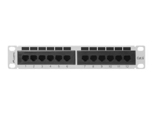 LANBERG PPU6-9012-S Patch Panel 10inch 12 port 1U cat.6 grey