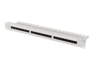 LANBERG patch panel 24 port 1U cat.6A UTP black with cable organizer