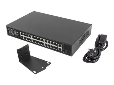 LANBERG Switch rack 19inch RSFE-24P-2C-250 24x 100Mb PoE+ 2x Combo Gigabit 250W
