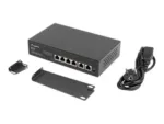 LANBERG switch PoE 19inch 6-port 100MB 4 ports PoE 30W/port max 60W DSP3-0105-60W unmanaged