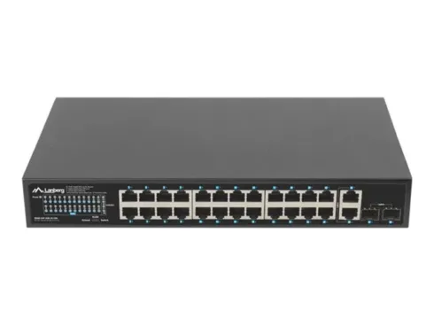 LANBERG switch PoE+ rack 19inch 24x 1GB 2x SFP 250W RSGE-24P-2GE-2S-250 unmanaged