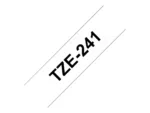 BROTHER TZE241 tape cassette white black 18mmx8m laminiert for P- touch 210E 220 300 310 340 340C 350 540 540C