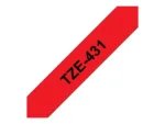 BROTHER TZE431 tape cassette 12mm 8m red black for P-touch 200 300 500 series