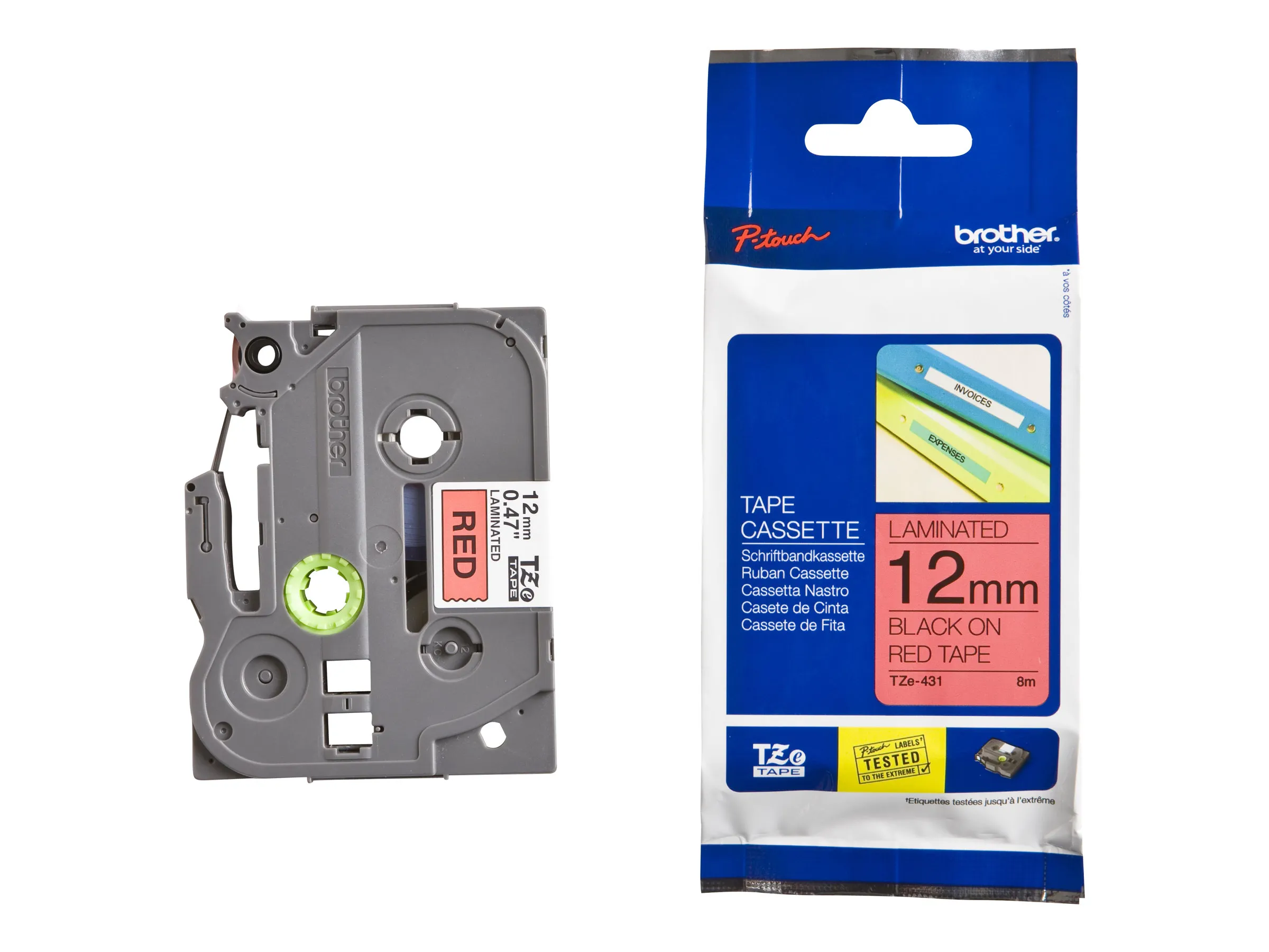 also-tze431 BROTHER TZE431 tape cassette 12mm 8m red black for P-touch 200 300 500 series