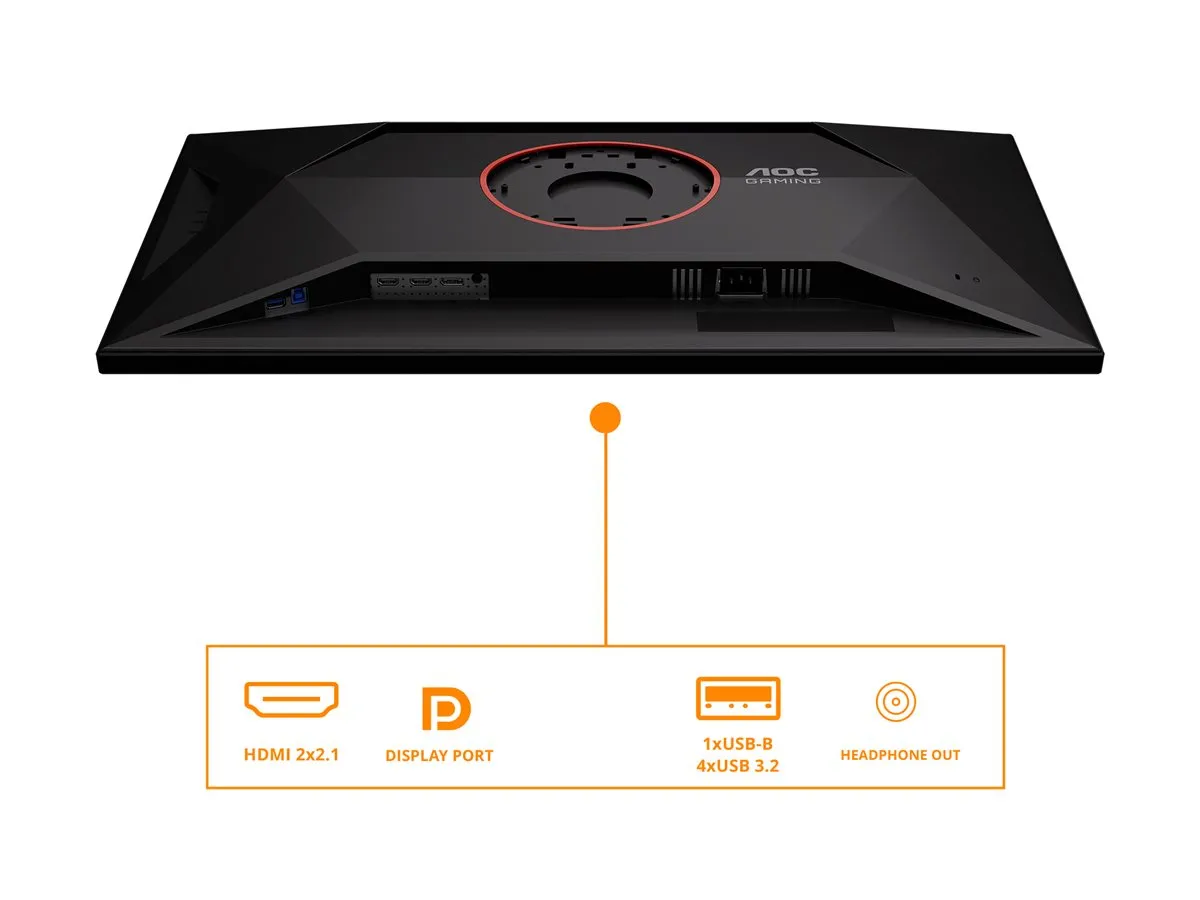 also-u32g4u AOC U32G4U Monitor gaming 31.5inch 3840×2160 16:9 Fast IPS 160Hz HAS 130mm HDMI x 2x 2.1 DP x 1x 1.4