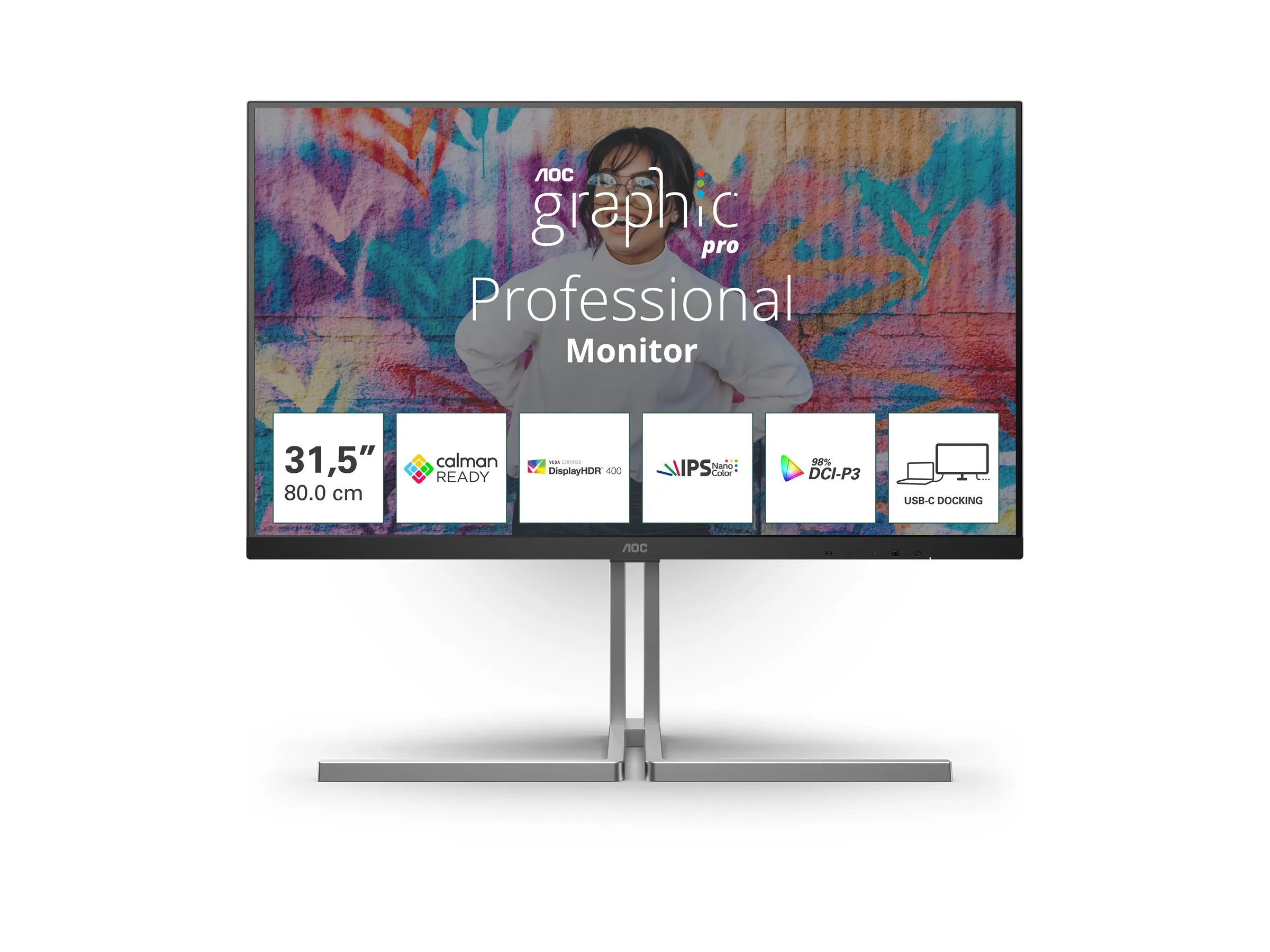 also-u32u3cv AOC U32U3CV 31.5inch Nano IPS WLED UHD 60Hz HDMI