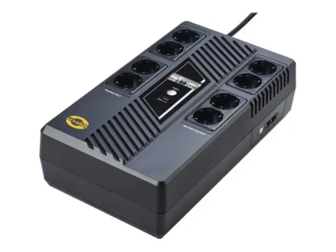 ORVALDI UPS AM-1000LCD USB 8xSchuko outlets 4backup/4SurgeProt bat 3min USB RJ45