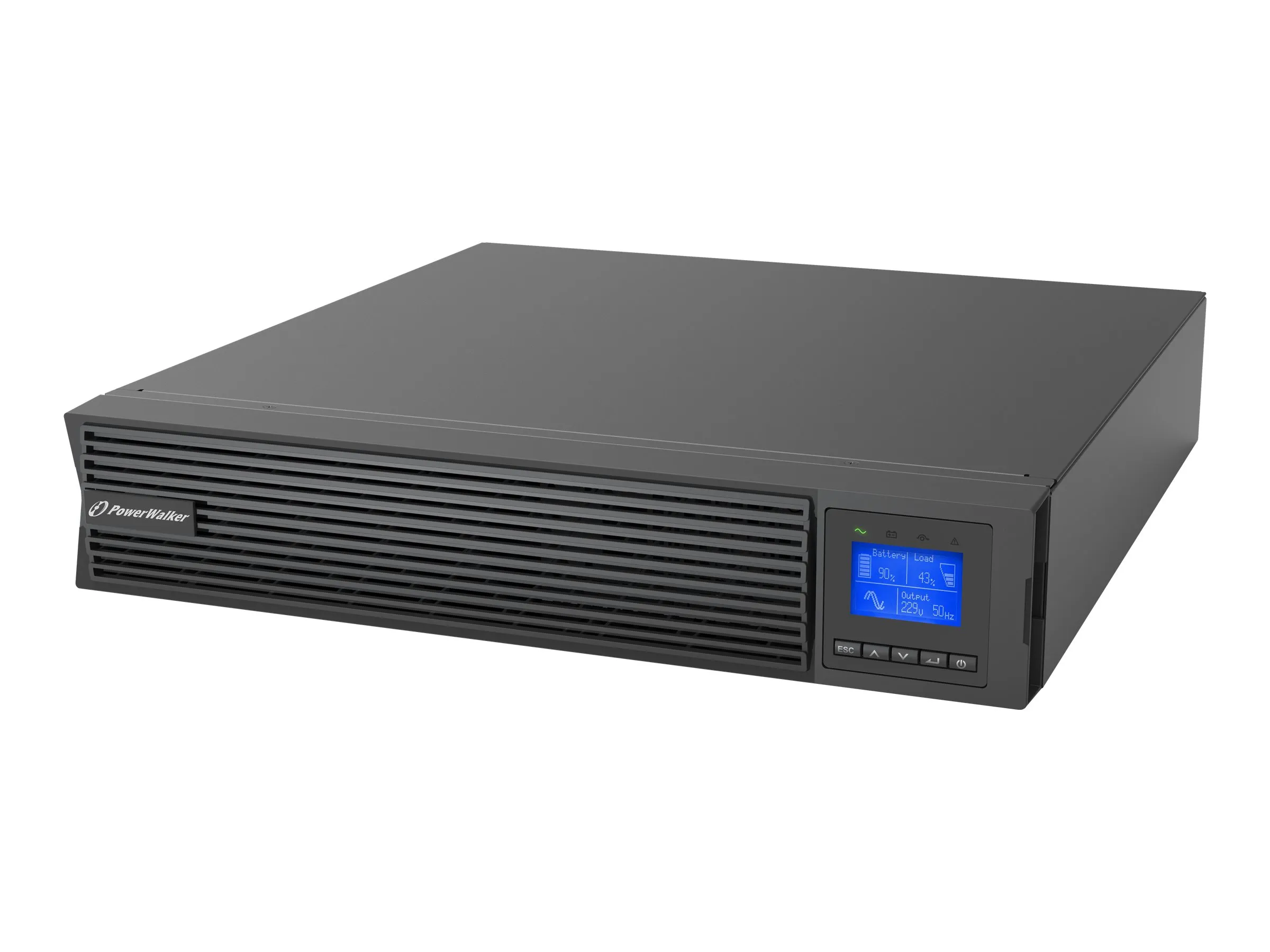 also-vfi-1500-icr-iot-pf1 POWERWALKER UPS On-Line VFI 1500 ICR IOT 1/1 phase 1500VA PF1 8x IEC C13 outlets USB/RS232 LCD Rack
