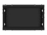 LANBERG Wall mount cabinet 19inch 6U 600×450 steel doors black flat pack