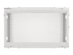 LANBERG Wall mount cabinet 19inch 6U 600×450 steel doors grey flat pack