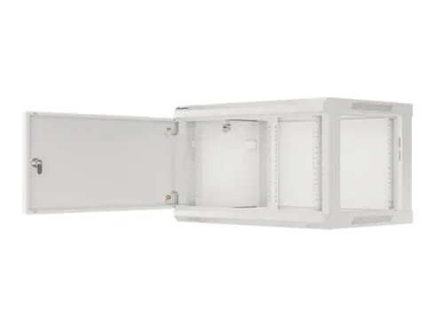 LANBERG Wall mount cabinet 19inch 6U 600×450 steel doors grey flat pack