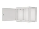 LANBERG Wall mount cabinet 19inch 9U 600×450 steel doors grey flat pack