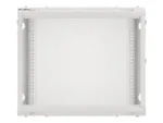 LANBERG Wall mount cabinet 19inch 9U 600×450 steel doors grey flat pack