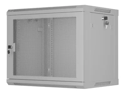 LANBERG wall-mount rack 19inch 9U 600×450 perforated grey flat pack