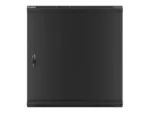LANBERG Wall mount cabinet 19inch 12U 600×450 steel doors black flat pack