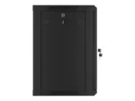 LANBERG Wall mount cabinet 19inch 12U 600×450 steel doors black flat pack