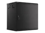 LANBERG Wall mount cabinet 19inch 12U 600×450 steel doors black flat pack