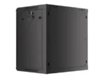 LANBERG Wall mount cabinet 19inch 12U 600×450 steel doors black flat pack