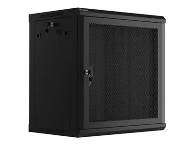 LANBERG Wall mount cabinet 19inch 12U 600×450 mesh doora black flat pack