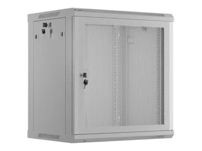 LANBERG Wall mount cabinet 19inch 12U 600×450 mesh doora grey flat pack