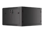 LANBERG Wall mount cabinet 19inch 6U 600×600 steel doors black flat pack
