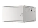 LANBERG Wall mount cabinet 19inch 6U 600×600 steel doors grey flat pack
