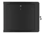 LANBERG Wall mount cabinet 19inch 9U 600×600 steel doors black flat pack
