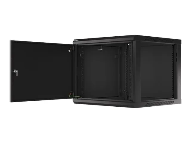 also-wf01-6609-00b LANBERG Wall mount cabinet 19inch 9U 600×600 steel doors black flat pack