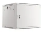 LANBERG Wall mount cabinet 19inch 9U 600×600 steel doors grey flat pack