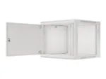 LANBERG Wall mount cabinet 19inch 9U 600×600 steel doors grey flat pack