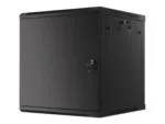 LANBERG Wall mount cabinet 19inch 12U 600×600 steel doors black flat pack
