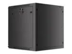 LANBERG Wall mount cabinet 19inch 12U 600×600 steel doors black flat pack