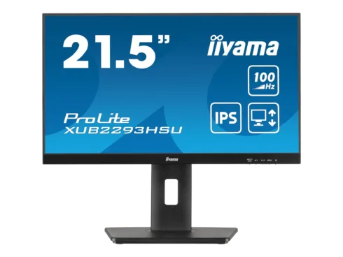 IIYAMA XUB2293HSU-B7 21.5inch IPS FHD 100Hz 300cd/m2 1ms HDMI DP 2xUSB 2.0 Speakers 15cm Height Adj. Stand (P)
