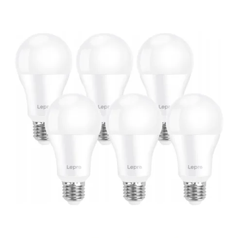 LEPRO 100080-DW-EU-6 LED Bulb, E27, A60, 13W (100W), 1521 lm, 6500K, 180°, 6-pack