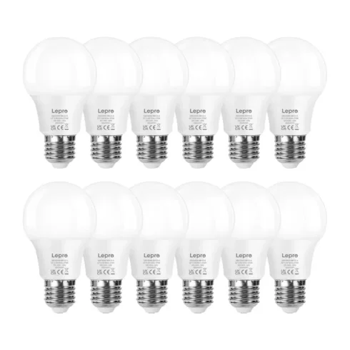 LEPRO 100089-WW-EU-12 LED Bulb, E27, A60, 8.5W (60W), 806 lm, 2700K (warm white), 180°, 12-pack