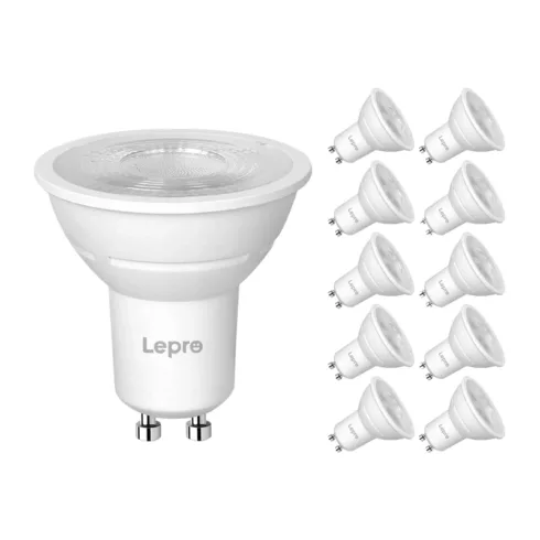 LEPRO 200084-WW-EU-10 GU10 Dimmable LED Bulb, 4.5W, 345 lm, 2700K, 38°, 10-pack