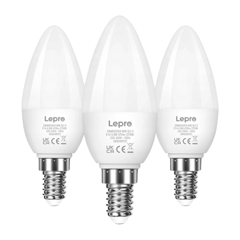 inp-600059-ww-eu-3-lepro-600059-ww-eu-3-led-bulb-0.webp LEPRO 600059-WW-EU-3 LED Bulb, E14, C37, 4.2W (40W), 470 lm, 2700K (warm white), 250°, 3-pack