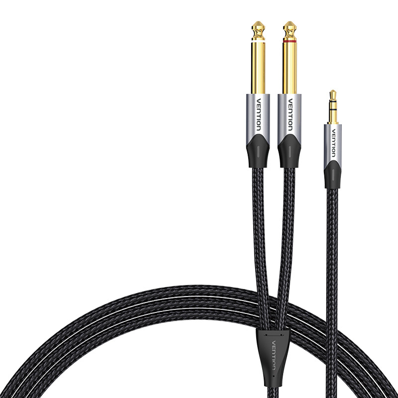 inp-barhk-audio-cable-mini-jack-3-5mm-to-0.webp Audio cable mini jack 3.5mm to 2x jack 6.35mm male Vention BARHK 8m