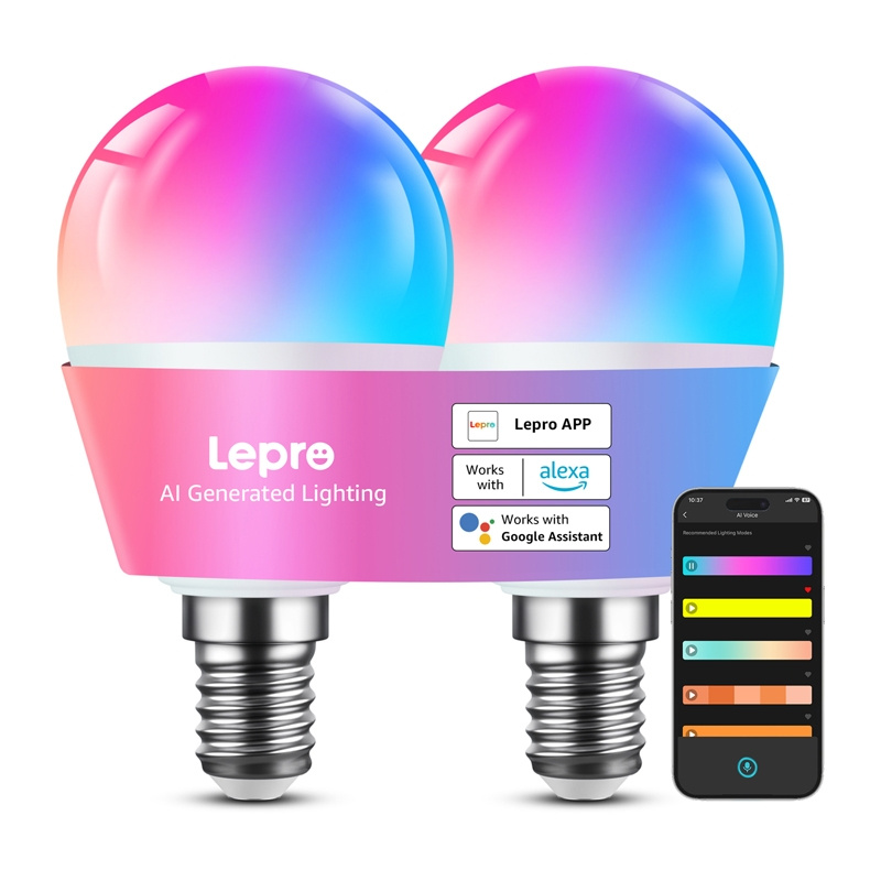 inp-bp1-2-lepro-bp1-2-e14-led-bulb-with-0.webp LEPRO BP1-2 E14 LED Bulb with Bluetooth and Wi-Fi, 470 lm, 2-pack