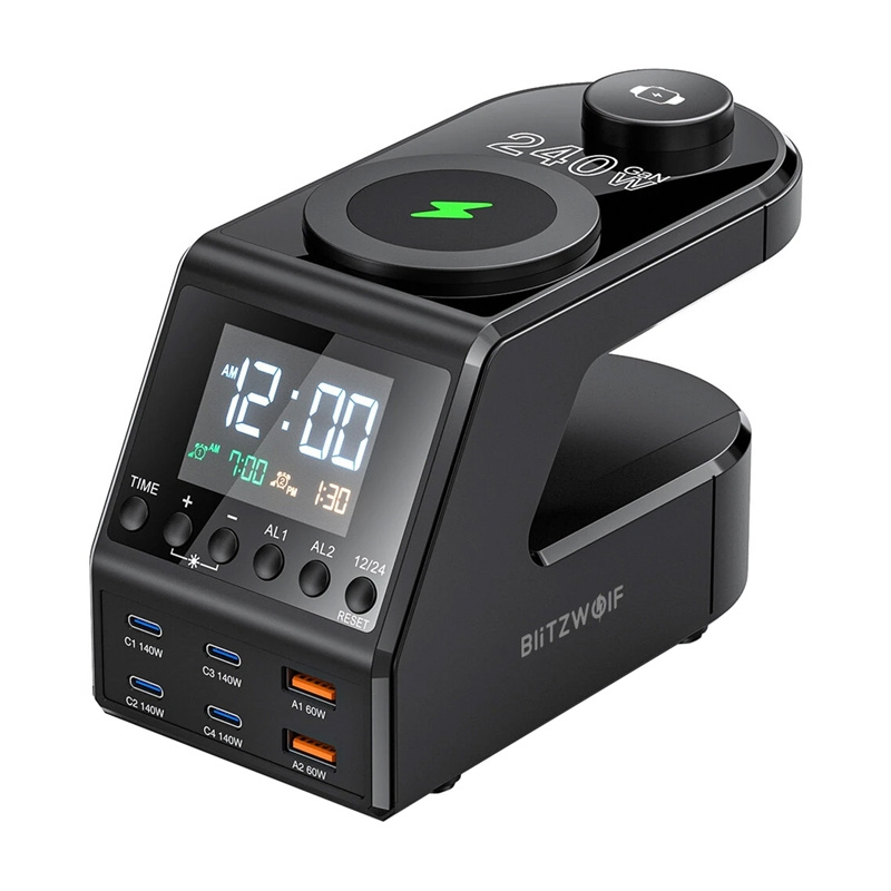 inp-bw-fw10-blitzwolf-bw-fw10-alarm-clock-0.webp Blitzwolf BW-FW10 alarm clock with charger 2xUSB-A, 4xUSB-C, 240W