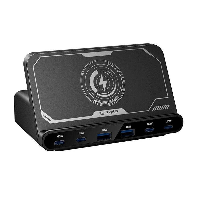 inp-bw-s27-blitzwolf-bw-s27-160w-2xusb-a-0.webp Blitzwolf BW-S27 160W, 2xUSB-A, 4xUSB-C, 15W wireless charger (black)