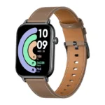 COLMI C28 Smartwatch – Black + Brown Leather Strap
