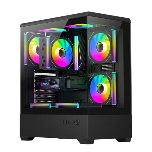 DarkFlash C365 computer case (black) + 5 fans
