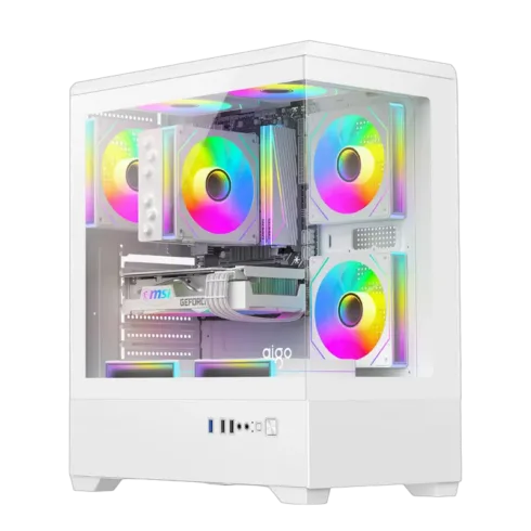 DarkFlash C365 computer case (white) + 5 fans