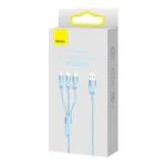 3in1 USB cable Baseus StarSpeed Series, USB-C + Micro + Lightning 3,5A, 1.2m (Blue)