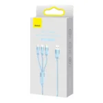 3in1 USB cable Baseus StarSpeed Series, USB-C + Micro + Lightning 3,5A, 1.2m (Blue)