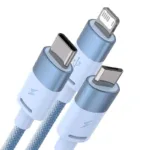 3in1 USB cable Baseus StarSpeed Series, USB-C + Micro + Lightning 3,5A, 1.2m (Blue)