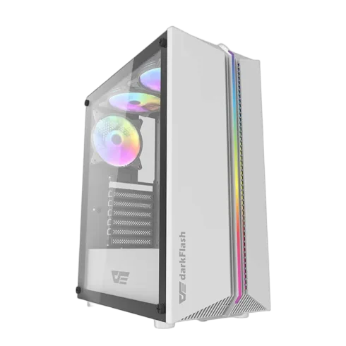 Darkflash DK151 LED computer case (white) + 3 RGB fans