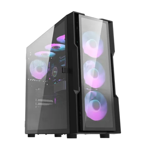 Darkflash DK431 Glass computer case (black) + 4 RGB fans
